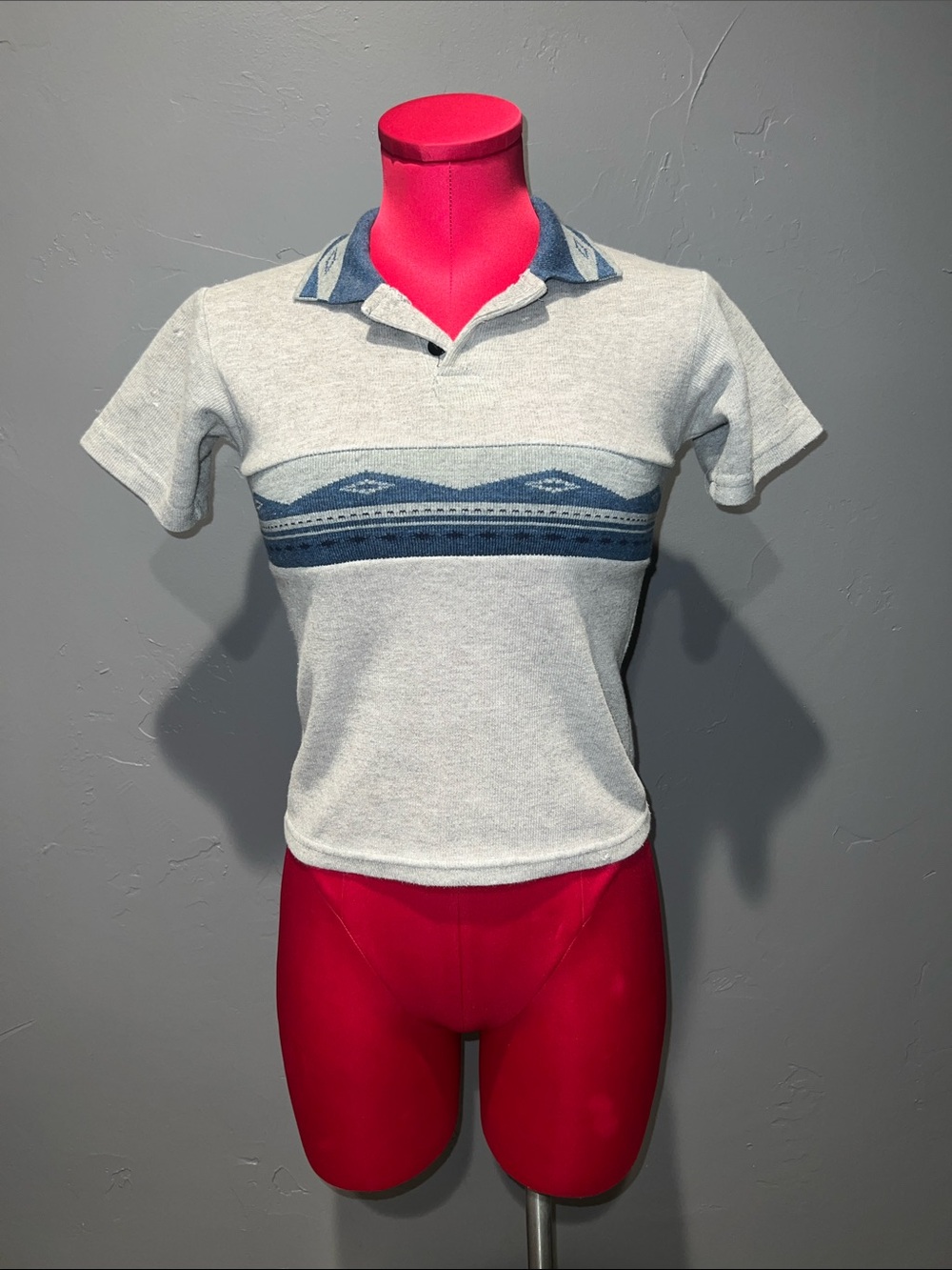 Toby Gray Collared Crop Top